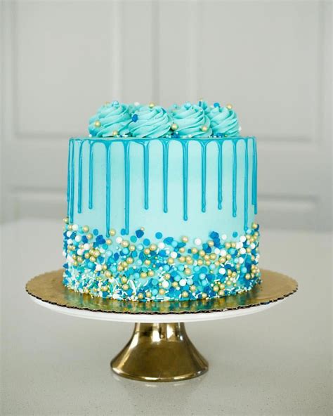 Absolutely In Love With This All Blue Cake For A Sweet Little Guys