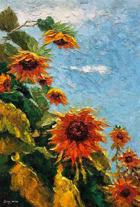 Original Art Floral Painting Sunflower Oil Painting Large Etsy
