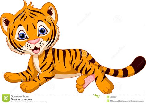 Desenhos Animados Bonitos Do Tigre Ilustração Stock Ilustração De