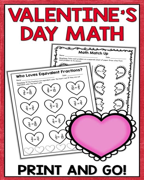 Free Printable Valentines Day 5th Grade Math Practice Worksheets In