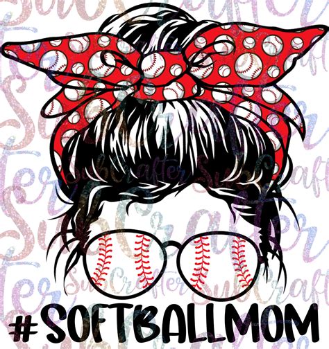 Softball Mom Messy Bun DIGITAL DOWNLOAD PNG Sublimation Etsy
