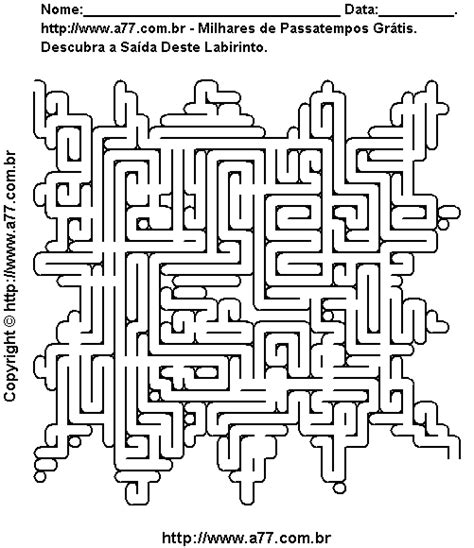 Labirinto Para Imprimir Formato Quadrangular Super Fácil De Resolver