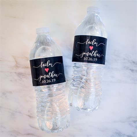 Personalized Wedding Water Bottle Label Gb Design House
