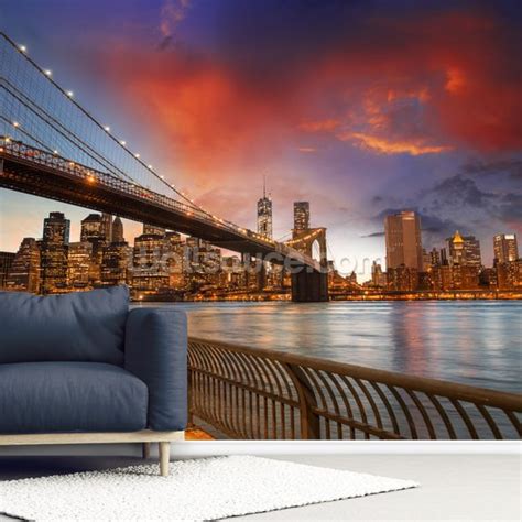 Brooklyn Bridge Park Sunset Wallpaper Wallsauce Us