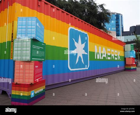 Maersk Rainbow Container Shown At Miraflores District Of Lima The 40