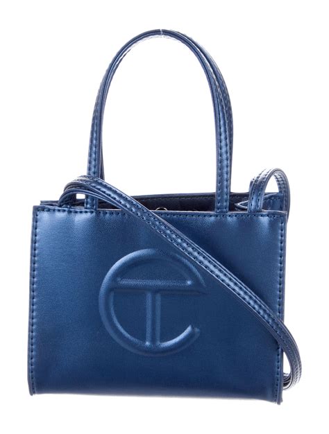 Telfar Vegan Leather Crossbody Bag Blue Crossbody Bags Handbags