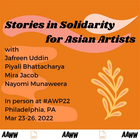 Live Aaww At Awp Stories In Solidarity For Asian Artists Asian American Writers Workshop