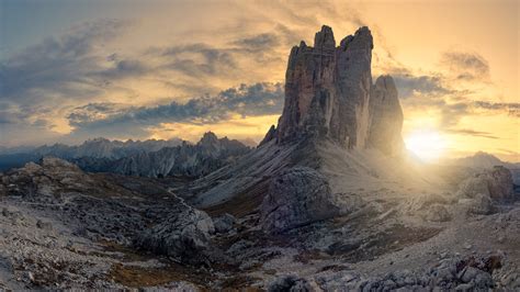Dolomites Mountain Rock During Sunrise 4k Hd Nature Wallpapers Hd