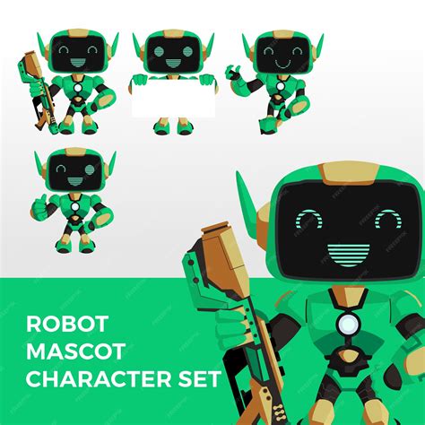 Premium Vector Robot Mascot Character Set Logo