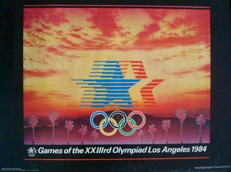 Los Angeles 1984 Olympics Games Poster 22x28 Vintage Ebay