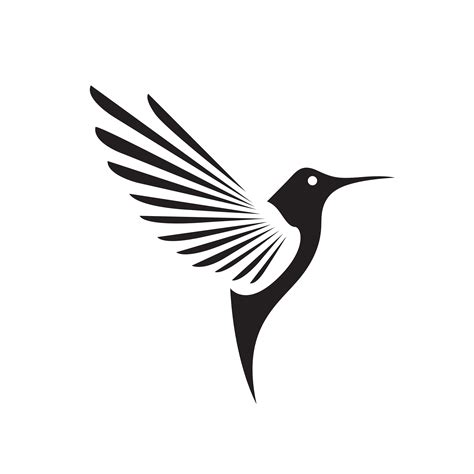 Nice And Elegant Hummingbird Logo Vector Animal Stencil Art