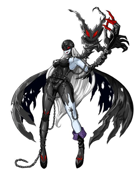 Ladydevimon Digimon Absurdres Highres Chain Fallen Angel Mask Red Eyes Wings Image