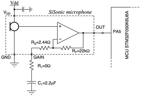 The Interface Circuit Of The Sisonic Microphone The Output Is