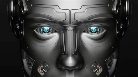 Very Detailed Futuristic Robot Eyes Closeup View Render Stock Photo By