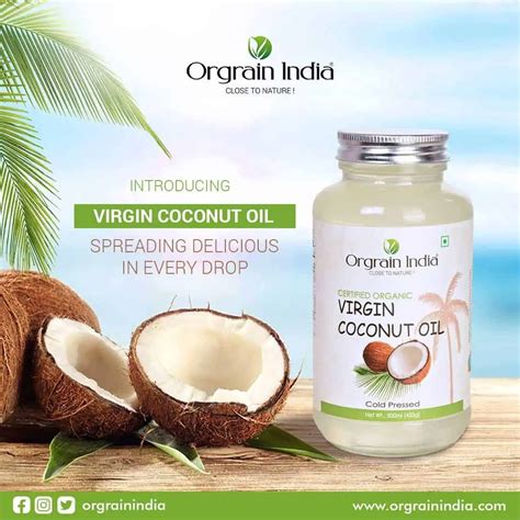 Best Organic Cold Pressed Virgin Coconut Oil Raw India 500