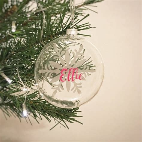 Personalised Snowflake Glass Bauble By Nutmeg Home And Ts