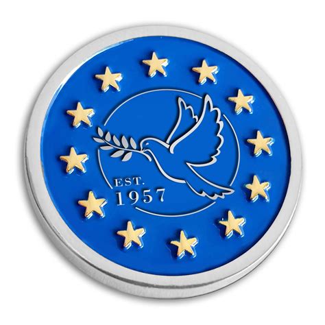 Eu Badge Dove Of Peace Lapel Pin 35mm Etsy