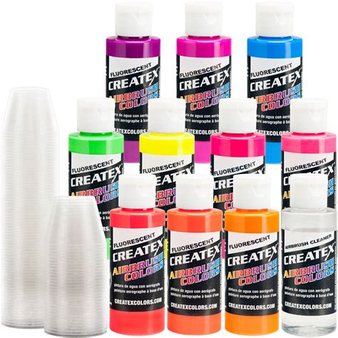 10 Createx Fluorescent Colors Airbrush Paint Set - Craft, Hobby, Art 844926010008 | eBay