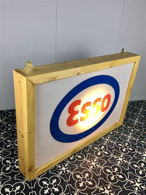 Large Esso Light Up Sign Advertising Collectibles Petroleum Etsy Uk