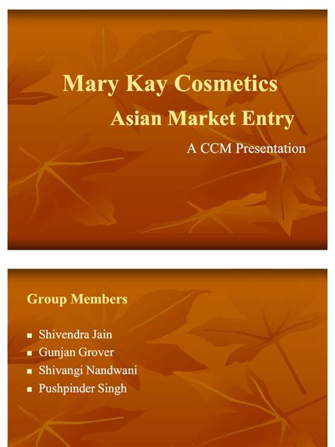 Mary Kay Cosmetics Pdf
