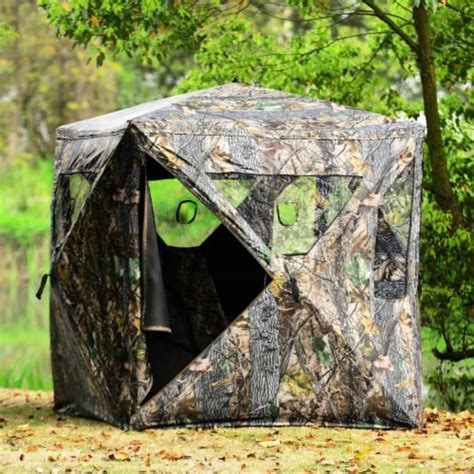 3 Person Portable Hunting Blind Pop Up Ground Tent W Gun Ports