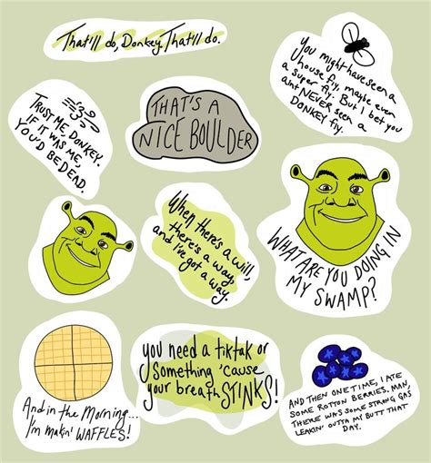 Shrek Sticker Funny Shrek Stickers Fan Art Stickers Cute Etsy In 2022