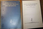 Kant und das Problem der Metaphysik by Heidegger, Martin:: (1929) Erste ...
