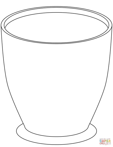 Flowers in pot free coloring sheet. Large Empty Flower Pot coloring page | Free Printable ...