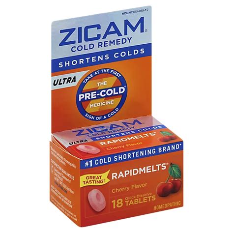 Zicam Ultra Cold Remedy Rapidmelts Quick Dissolve Tablets Cherry Flavor 18 Count Vons