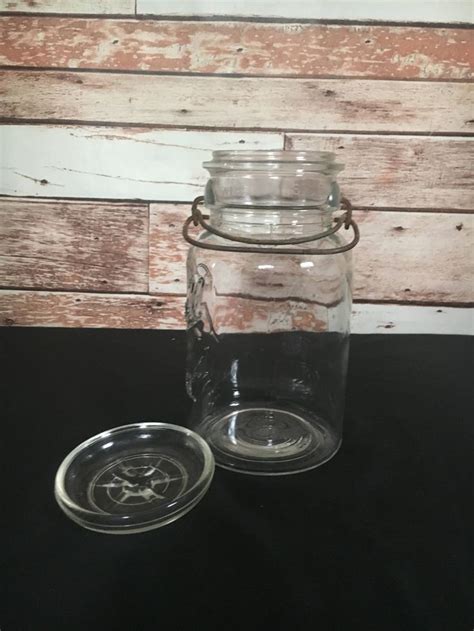 Vintage Atlas Quart Size Jar Clear Canning Jar W Lid Hazel Atlas