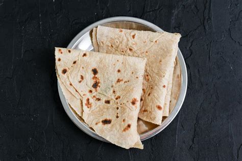 Indian Flat Bread Chapati Roti Made Of Whole Wheat Flour And Baked