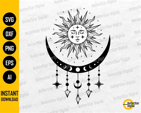 Sun and Moon SVG Celestial SVG Mystical SVG Boho Svg - Etsy UK