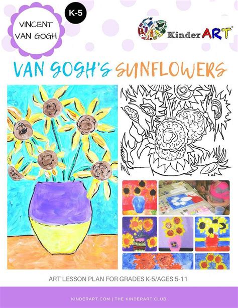 Vincent Van Goghs Sunflowers In A Vase Lesson Plan With Worksheets