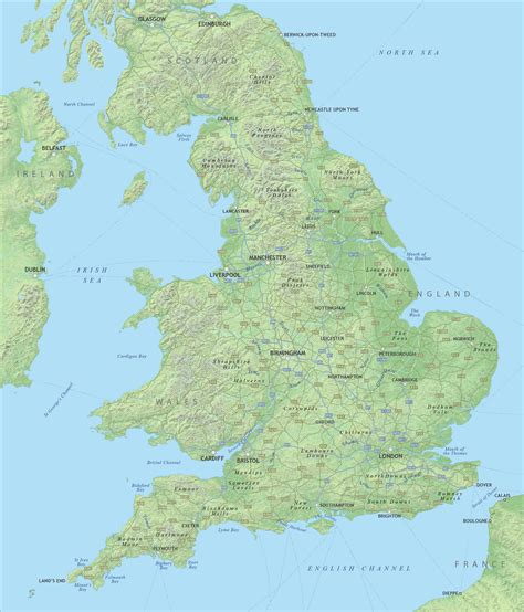 England Physical Map Royalty Free Editable Vector Map Maproom