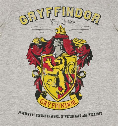 Womens Grey Harry Potter Gryffindor Team Quidditch T Shirt