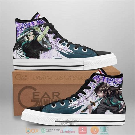 Hot Demon Slayer Muichiro Tokito Wisteria Style High Top Canvas Shoes