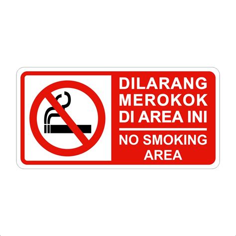 Jual Rambu Dilarang Merokok No Smoking Area 20cm X 40cm Plat