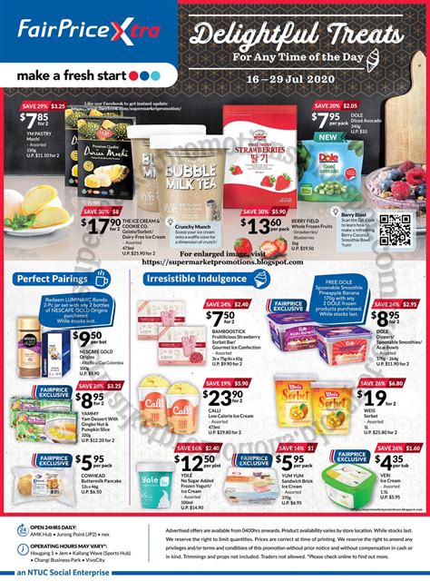 Save with 37 active fairprice coupons. NTUC FairPrice Xtra Sweet Treats Promotion 16 - 29 July 2020 ~ Supermarket Promotions