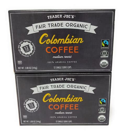 Trader Joes Organic Columbian Coffee 12 Single Serve Cups Pack Of 2