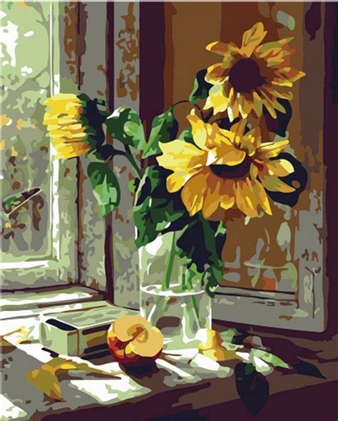 Buy Colour Talk DIY Oil Painting Paint By Number Kits Warm Sunflower