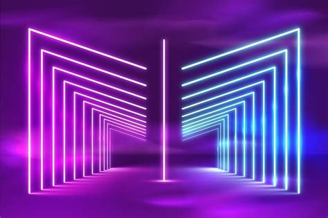 Free Vector Realistic Bright Neon Lights Background