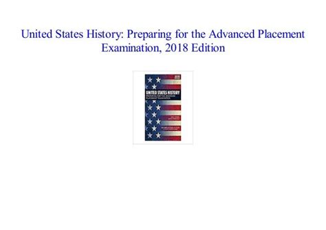 United States History Preparing For The Advanced Placement Examination