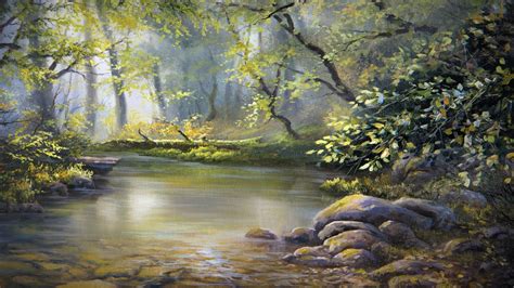 Rocky Creek Landscape Painting Demo Youtube