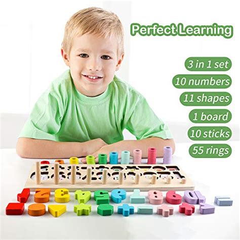 Wooden Number Shape Puzzles Sorting Montessori Toys For Toddlers Shape