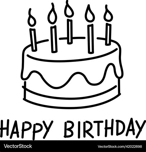 Happy Birthday Cake Drawing Royalty Free Vector Image