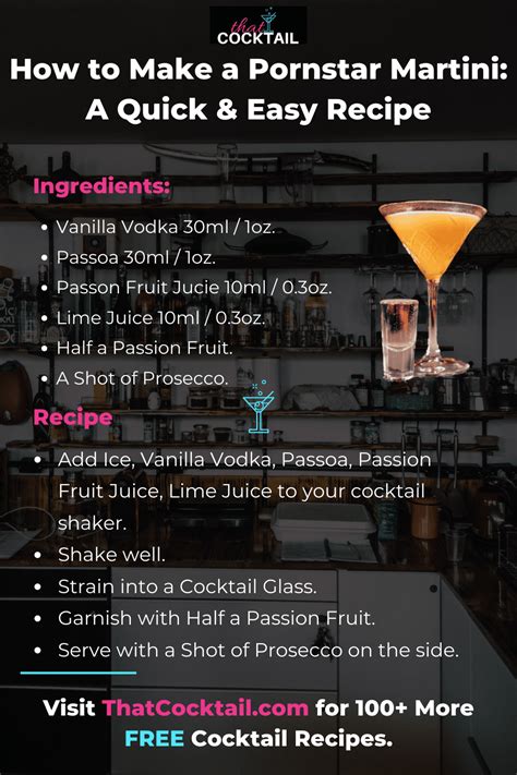 How To Make A Pornstar Martini A Quick And Easy Guide