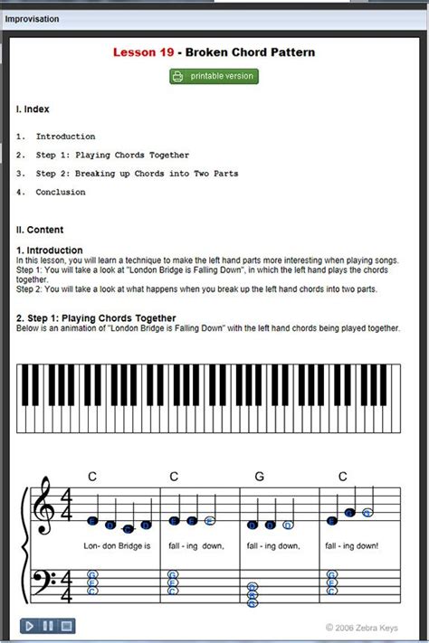 Piano Lesson 19 Broken Chord Pattern Beginner Improvisation Piano