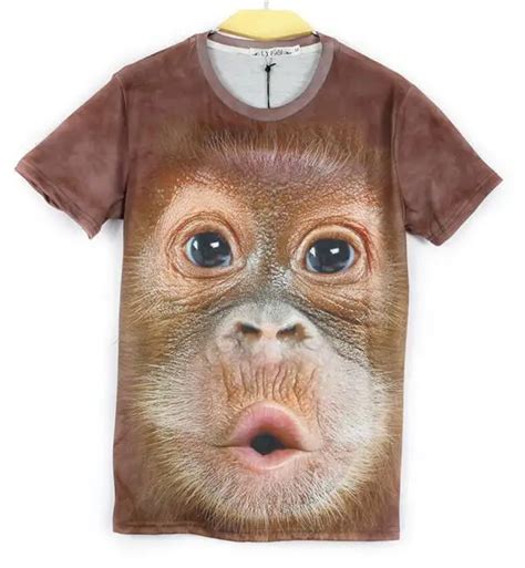 New 2014 Menwomen Animal Chimpanzee Monkey Face Print 3d T Shirt