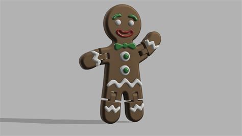Stl File Articulated Gingerbread Man 👨・3d Print Model To Download・cults