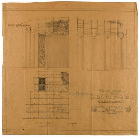 J R Miller And T L Pflueger Architects Drawing Of Plan Of Ceiling